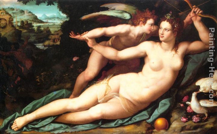 Venus and Cupid painting - Alessandro Allori Venus and Cupid art painting